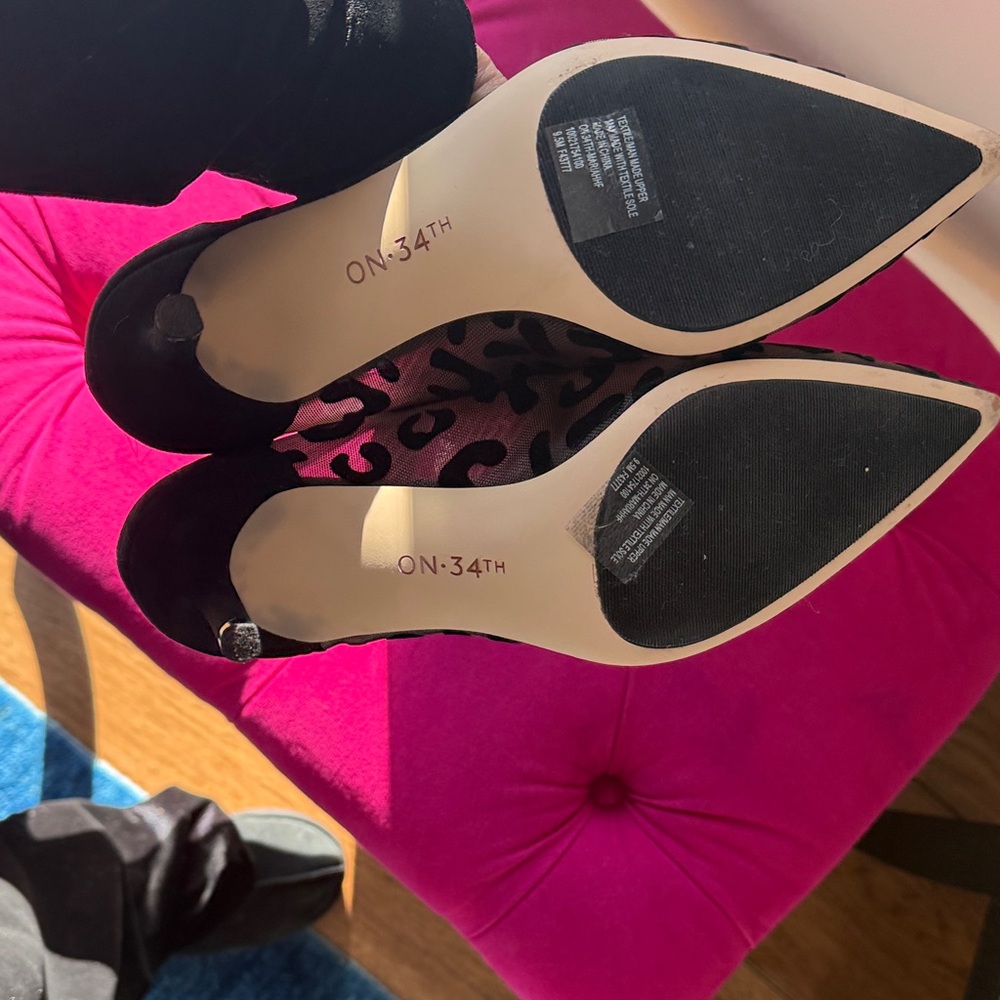 ON 34th Black Leopard Print Heels - Picture 5 of 5